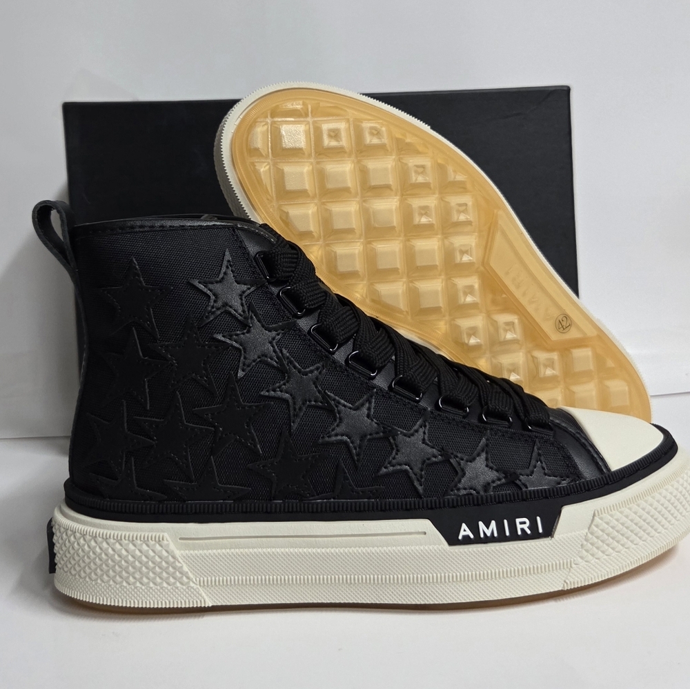 Amiri Black Star High Tops Size 42 euro Or 10 Mens 11.5 Womens US NEW!